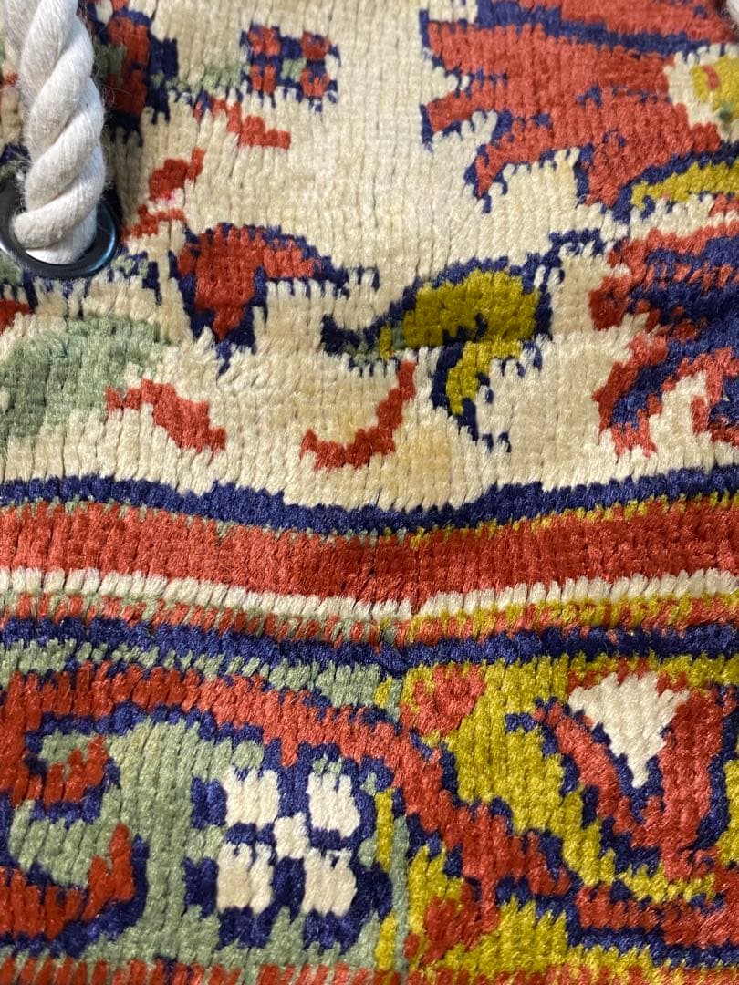 ヴィンテージ柔らかラグリメイク バッグ ロープ持ち手