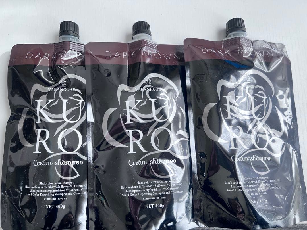 【新品】バランローズ　KUROクリームシャンプー3個 ダークブラウン