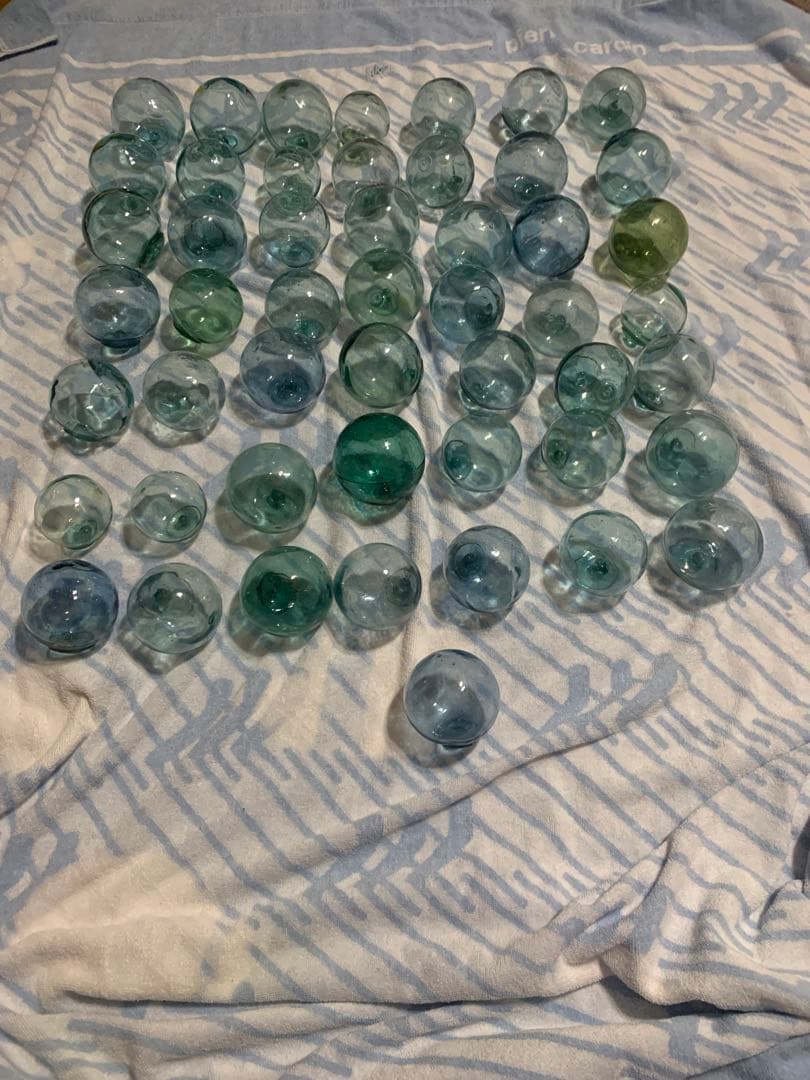 【美品】50個 ガラス玉 浮き玉 アンティーク ビン玉 レア物 昭和レトロ