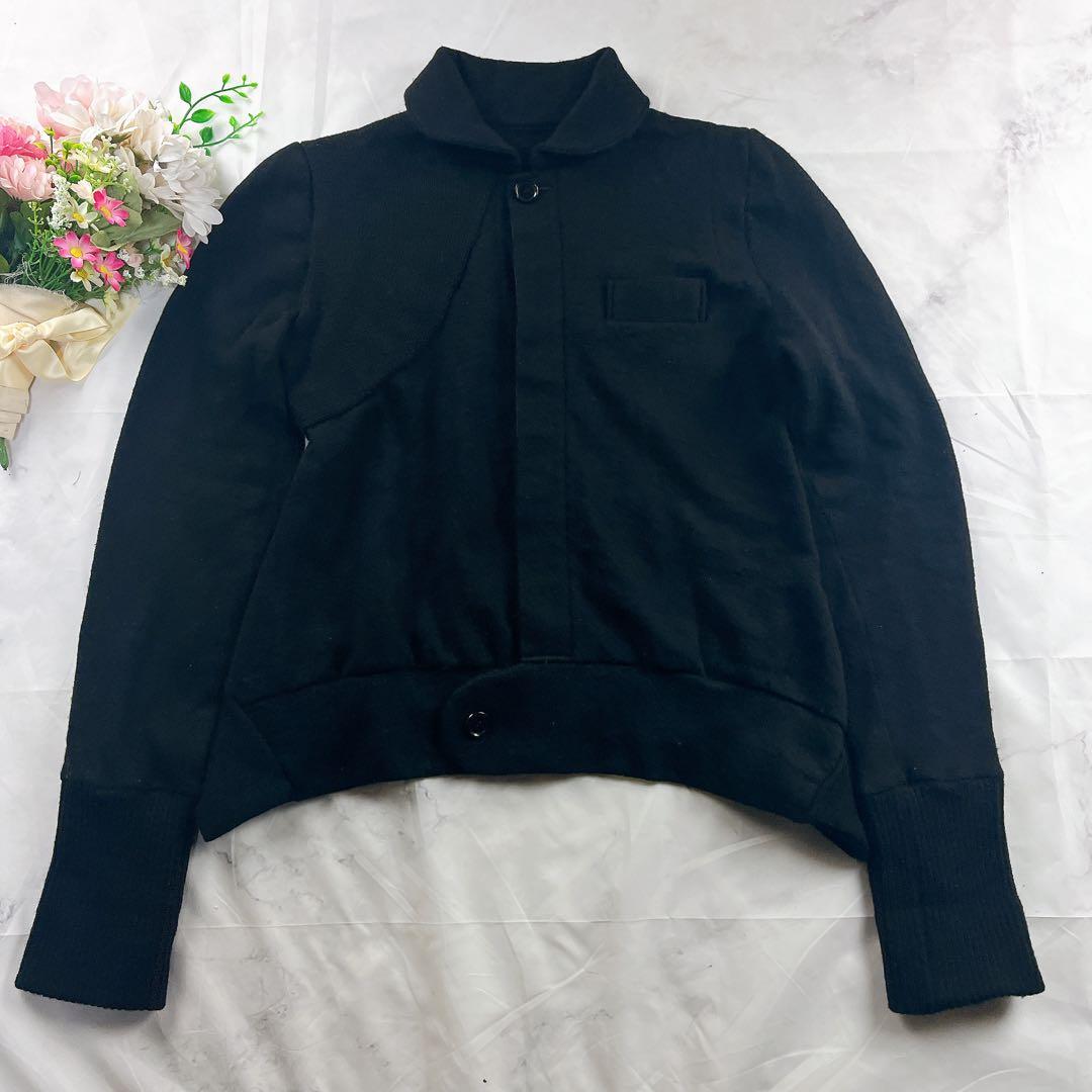 希少✨y's ワイズ ニットジャケット アシンメトリーデザイン ブラック 黒