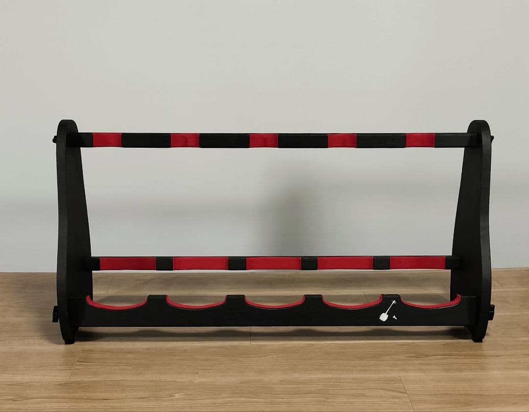 ♪手作り　三味線用スタンド木製 5丁並び　細棹　津軽　三線　教室にも♪