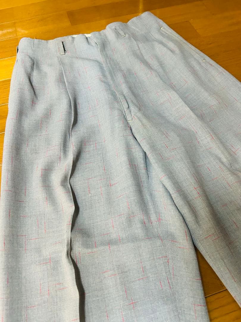 50s レーヨンギャバジン　スラックス　絣　ロカパン　ヴィンテージ