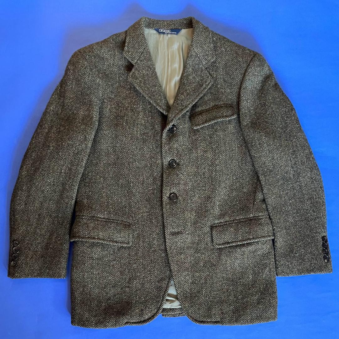 ✴️お正月限定特価✴️ラルフローレン・フックベント・ツイードJTへリンボーン柄M