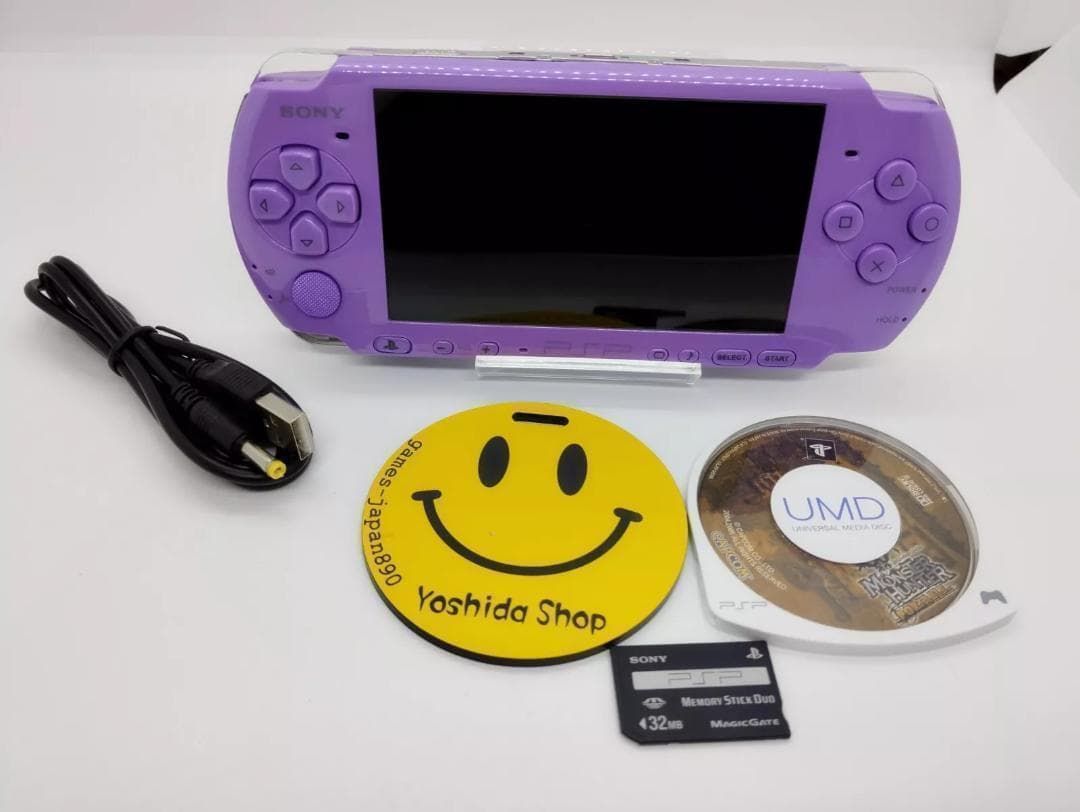 PSP 3000 すぐ遊べるセット【美品・カスタム】ライラック　パープル