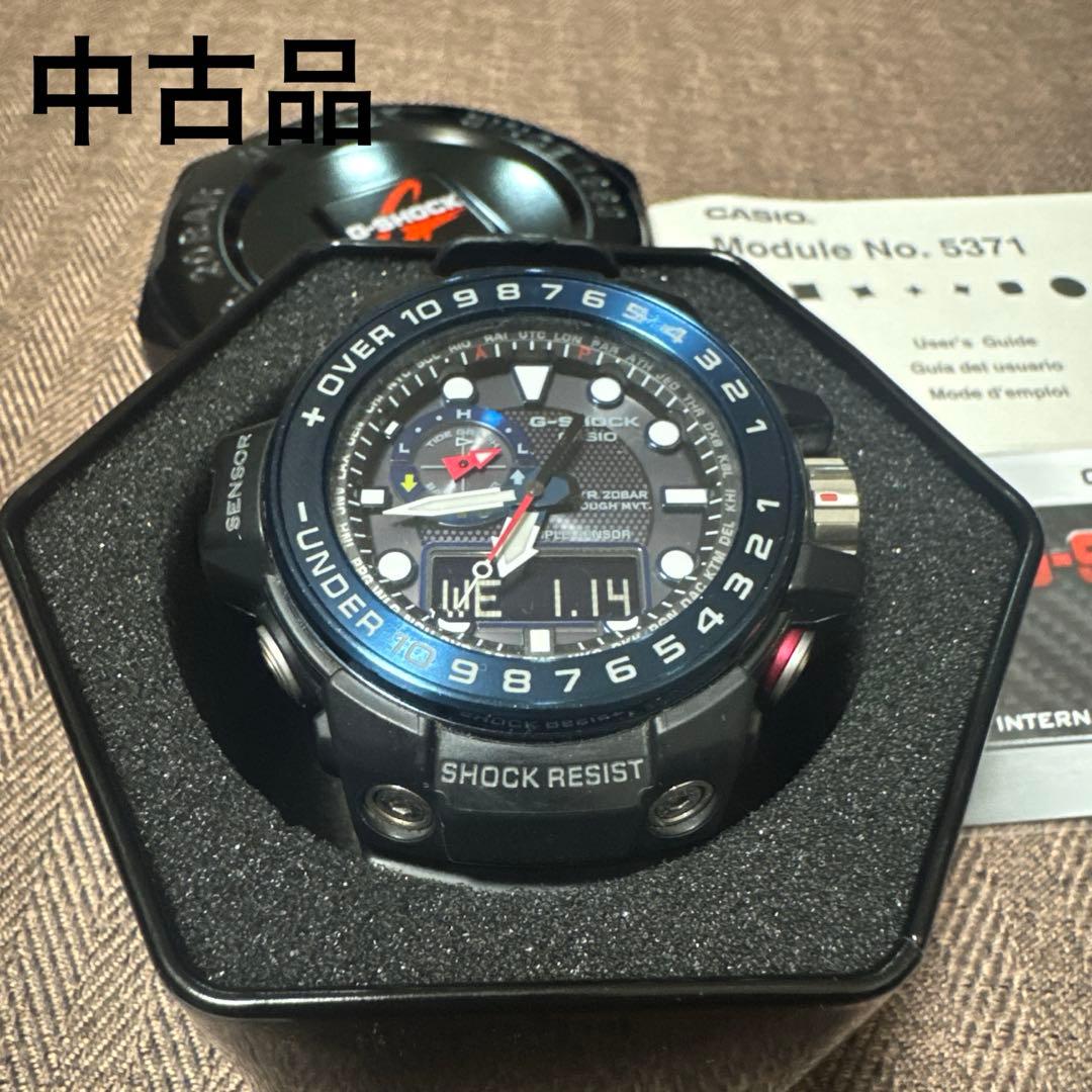 【中古品】G-SHOCK デジタル腕時計 ブラック/ブルー　GWN-1000B