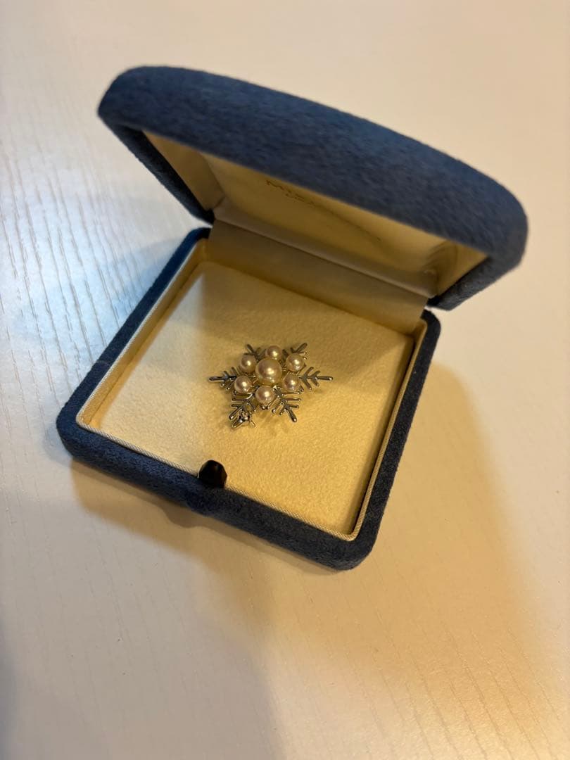 MIKIMOTO パールブローチ 雪の結晶 ケース 外箱 付属品一式【美品】