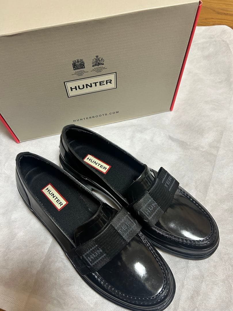HUNTER ブラック レインシューズ25.5〜26.0