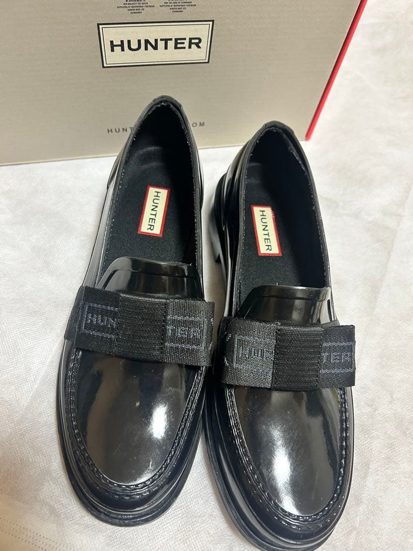 HUNTER ブラック レインシューズ25.5〜26.0