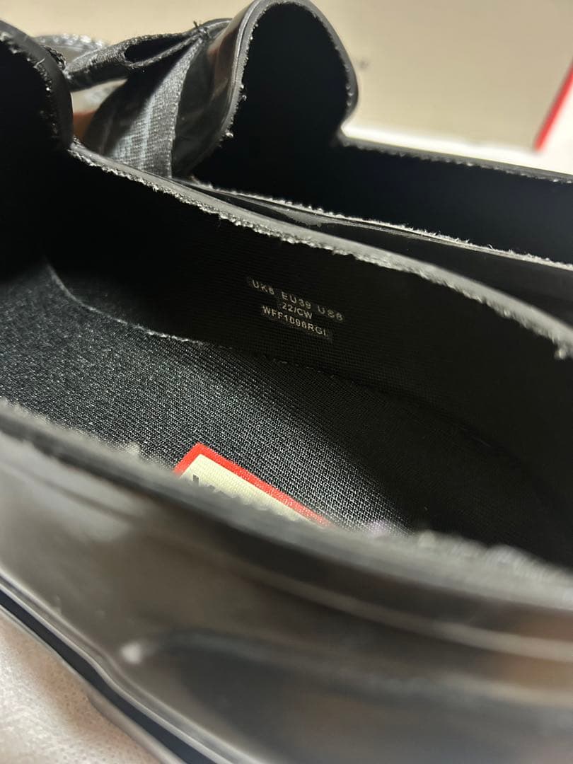 HUNTER ブラック レインシューズ25.5〜26.0