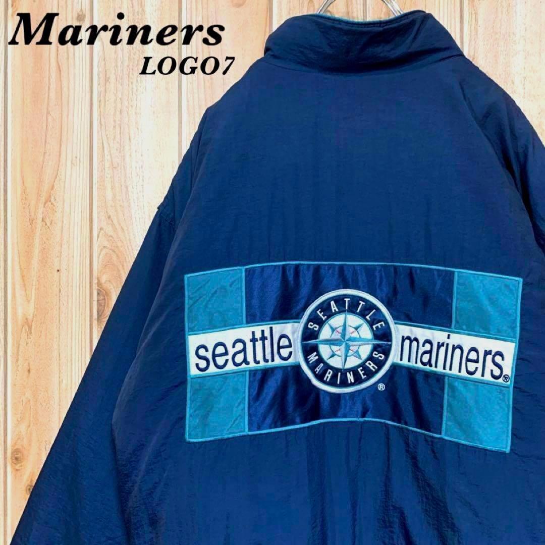 Mariners スタジャン ◎LOGO7社製 デカロゴ 刺繍 ナイロン 中綿