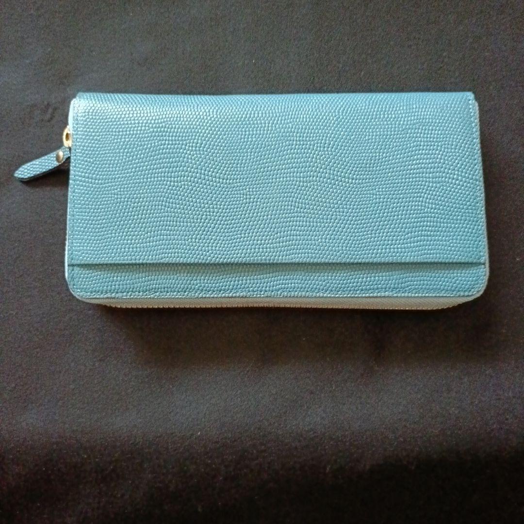 エポイ　epoi-ganzoファスナー長財布 ターコイズブルー 牛革