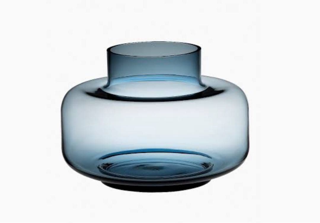 ちさき　マリメッコ　urna glass vase ダークブルー