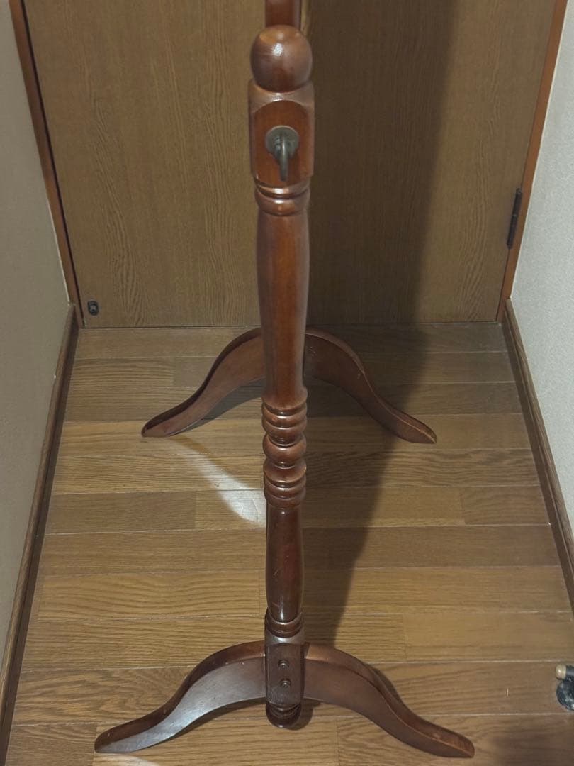 英国クラシック 北欧レトロ 木製 脚付き スタンドミラー 全身鏡 古家具　猫脚