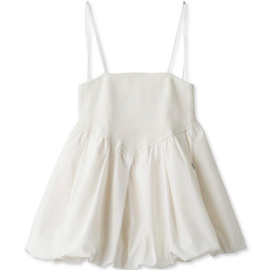 Lilybrown バルーンペプラムニットキャミソール ホワイト新品タグ付き