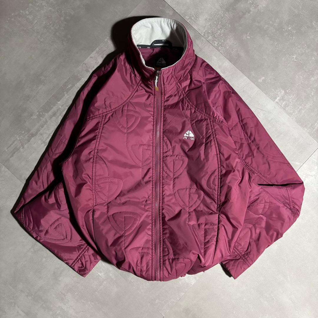 00s NIKE ACG ナイキ　パフジャケット　ピンク　y2k 短丈　総柄
