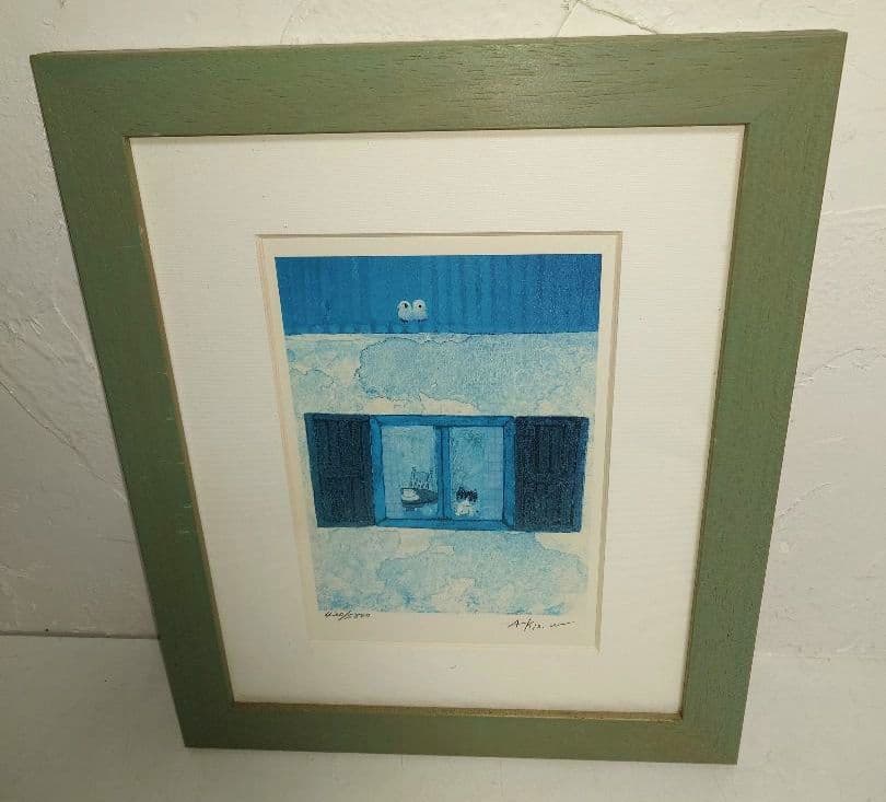 渡辺あきお ティータイム 420/S800 壁掛け リトグラフ アート