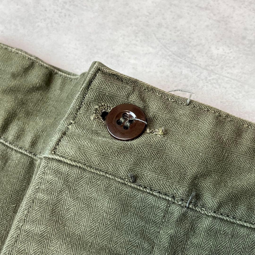 実物 M-47 後期 ヘリンボーン カーゴパンツ カーキ 23 フランス軍