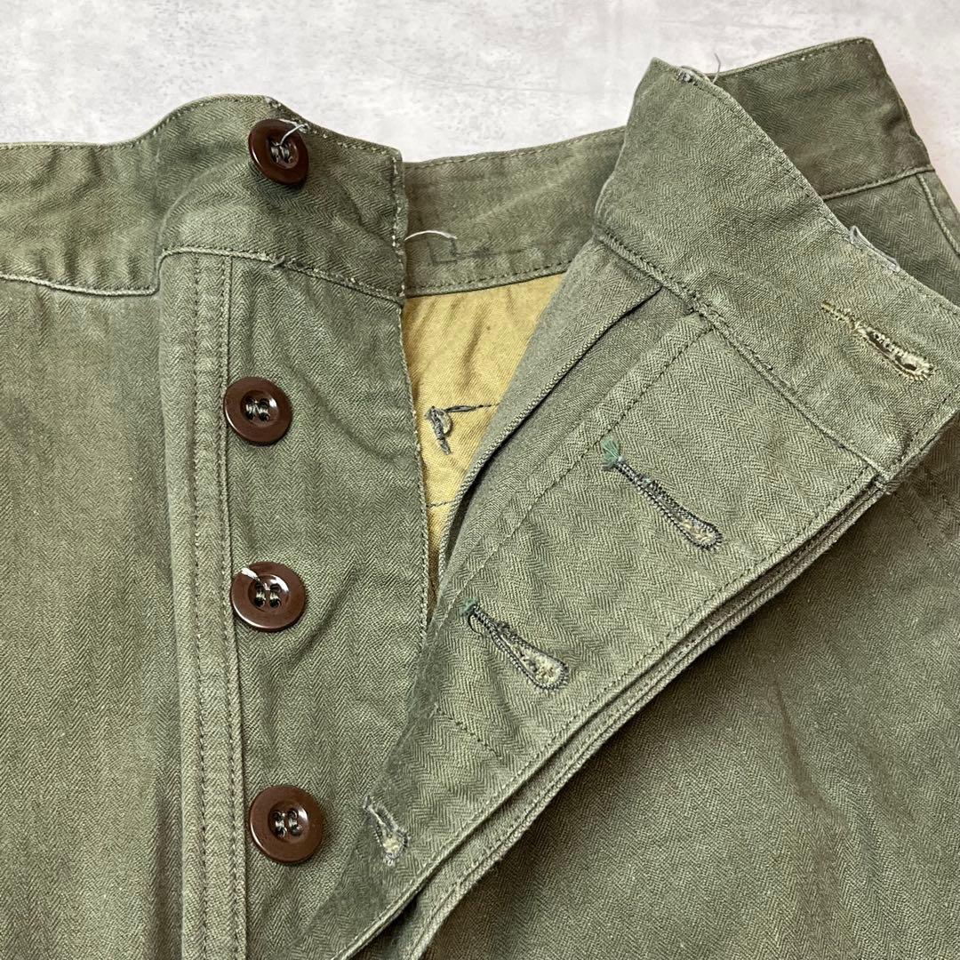 実物 M-47 後期 ヘリンボーン カーゴパンツ カーキ 23 フランス軍