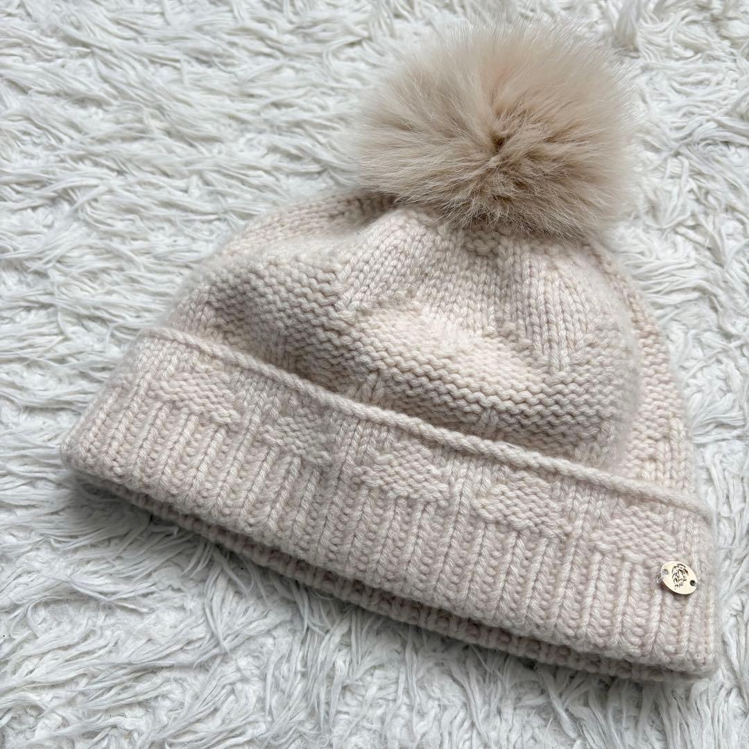 未使用級　ヘレンカミンスキー ビーニー ニットキャップ ポンポン カシミヤ　白