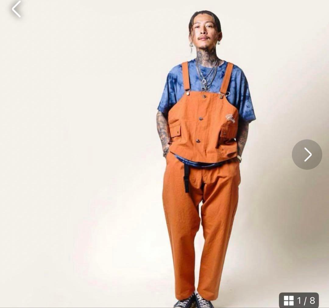 ナストイズ　アメリカンワナビー　オレンジオーバーオール・パンツセット