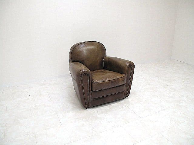 イギリス　ハロ「フリーマーケット」総革1人掛けソファ 　アームチェア/本革ソファ