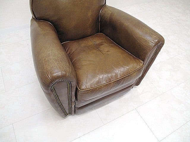 イギリス　ハロ「フリーマーケット」総革1人掛けソファ 　アームチェア/本革ソファ