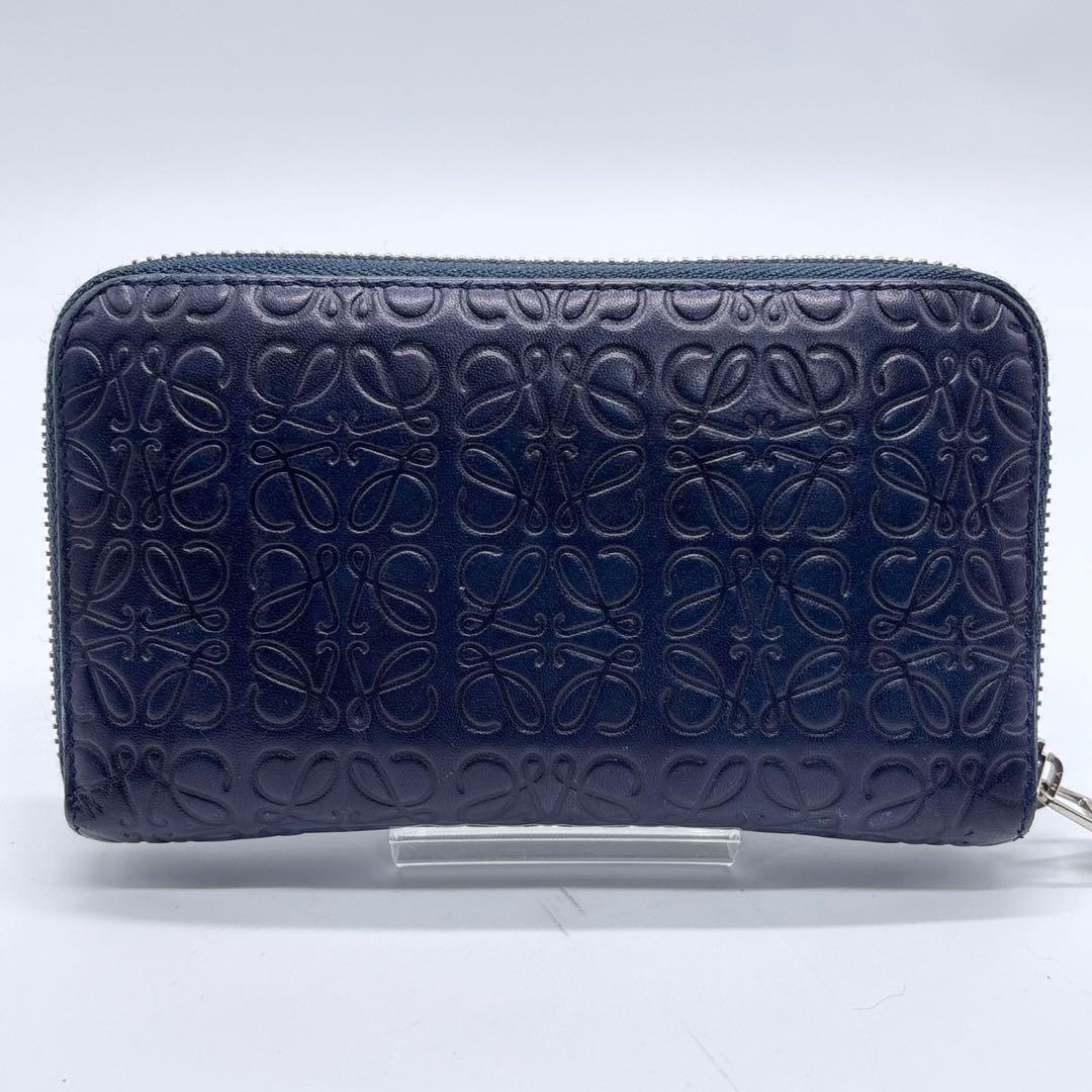 LOEWE レザー リピートアナグラム ラウンドファスナー 財布