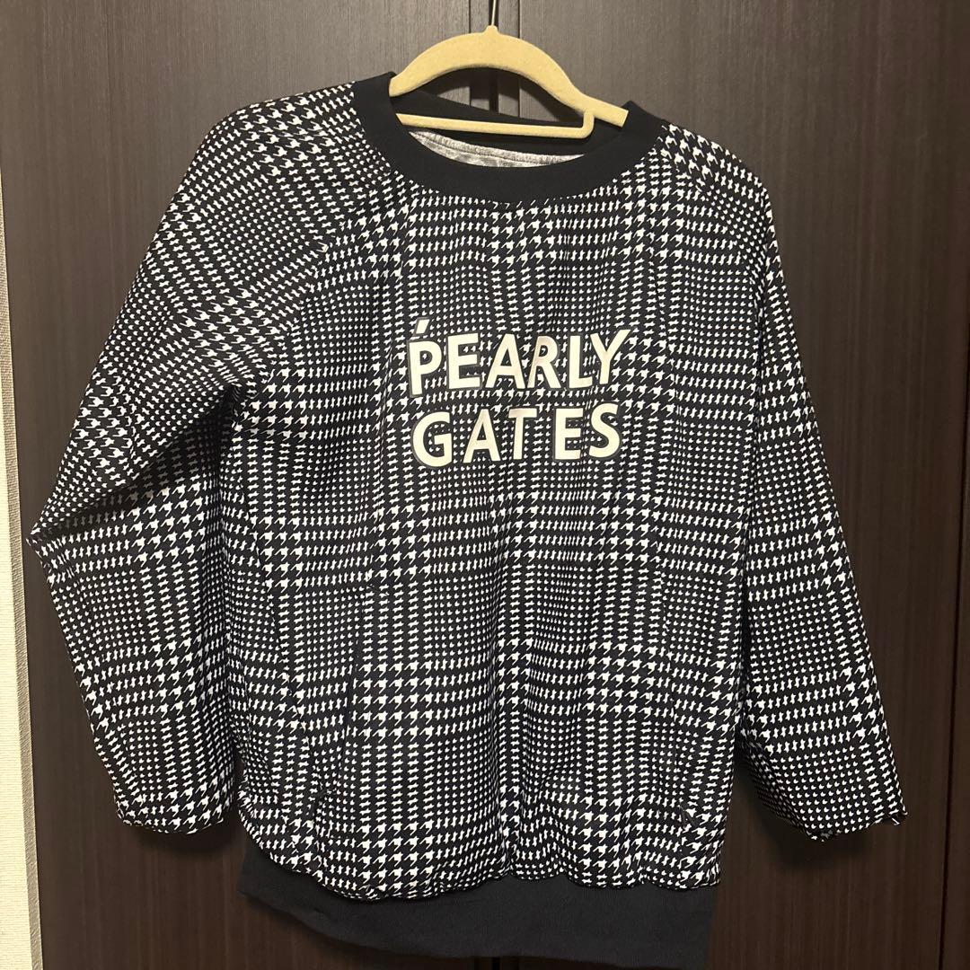 PEARLY GATES 千鳥格子柄セーター　防寒　風避け　セットアップ可能