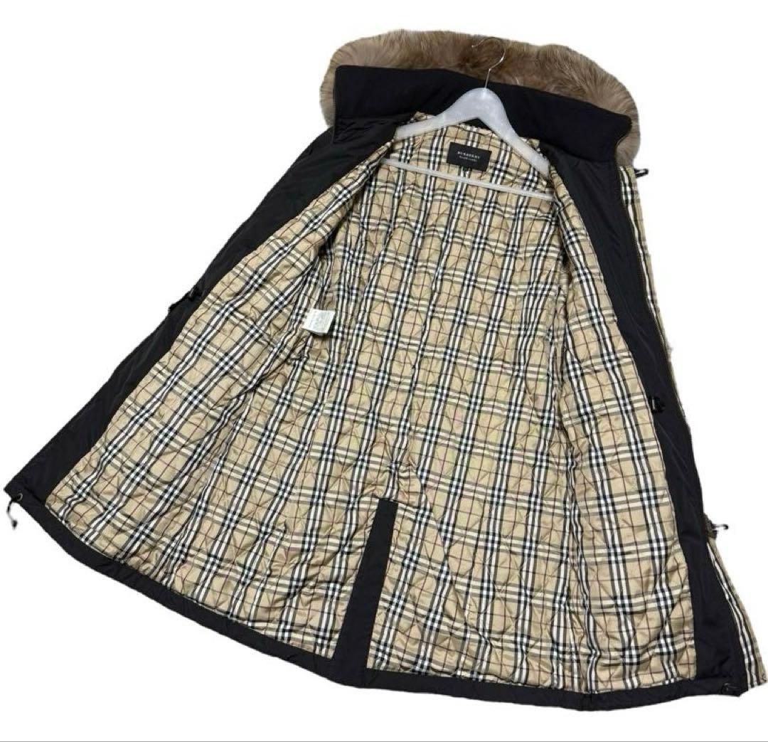 バーバリーブラックレーベル　ロングモッズコート　黒　Lサイズ