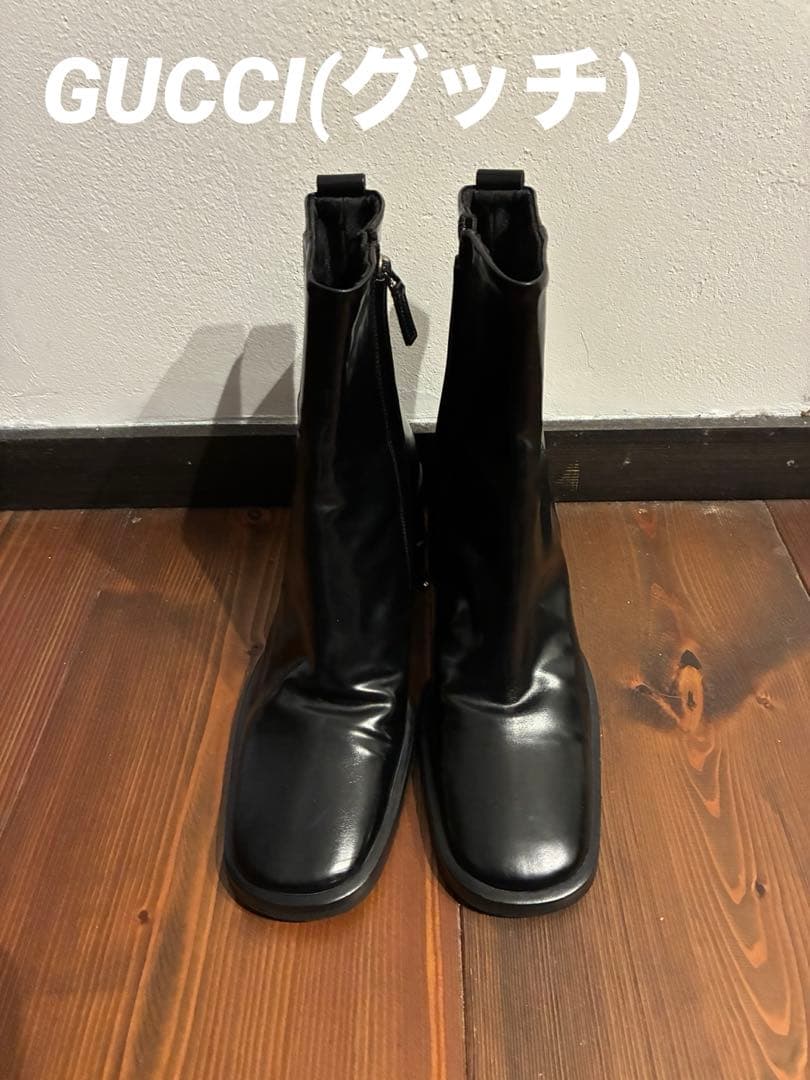 美品　グッチ GUCCI ショートブーツ 6 1/2 - レザー 黒