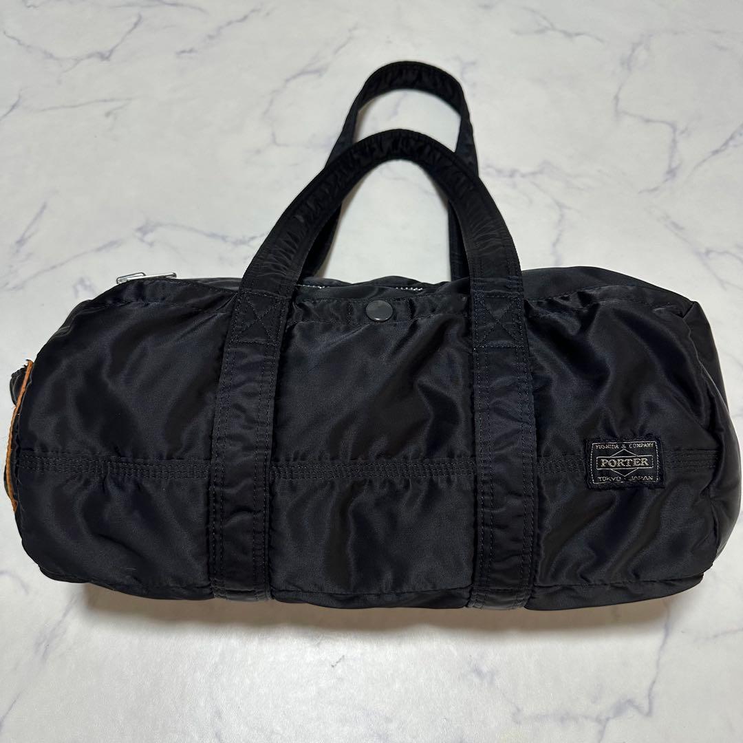 美品　ポーター　タンカー　ミニボストンバッグ　ドラムバッグ　ブラック　ナイロン