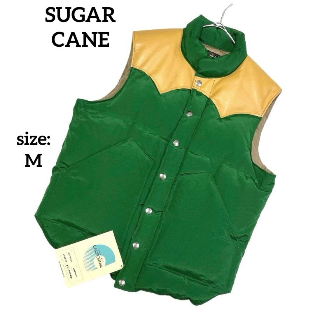 【新品タグ付】 【希少】 シュガーケーン ダウンベスト レザー M バイカラー