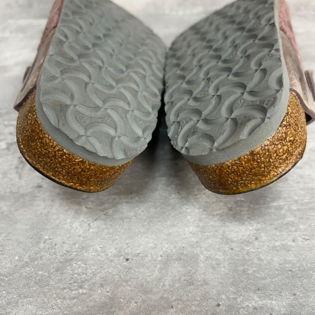 凵　ビルケンシュトック　ボストン　ナロー　24 レッドウッド　赤茶　サンダル　氺