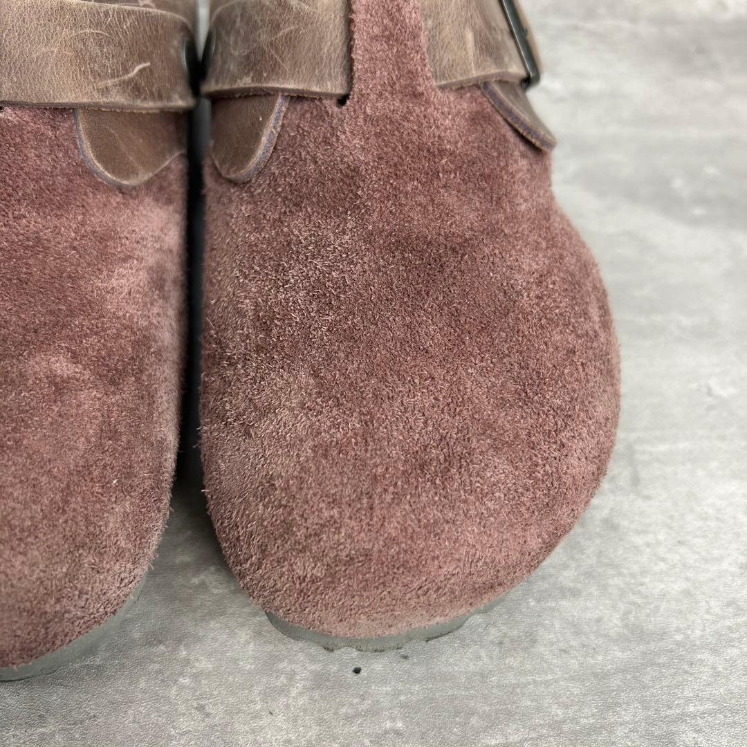 凵　ビルケンシュトック　ボストン　ナロー　24 レッドウッド　赤茶　サンダル　氺