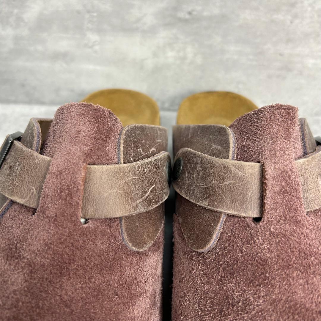 凵　ビルケンシュトック　ボストン　ナロー　24 レッドウッド　赤茶　サンダル　氺