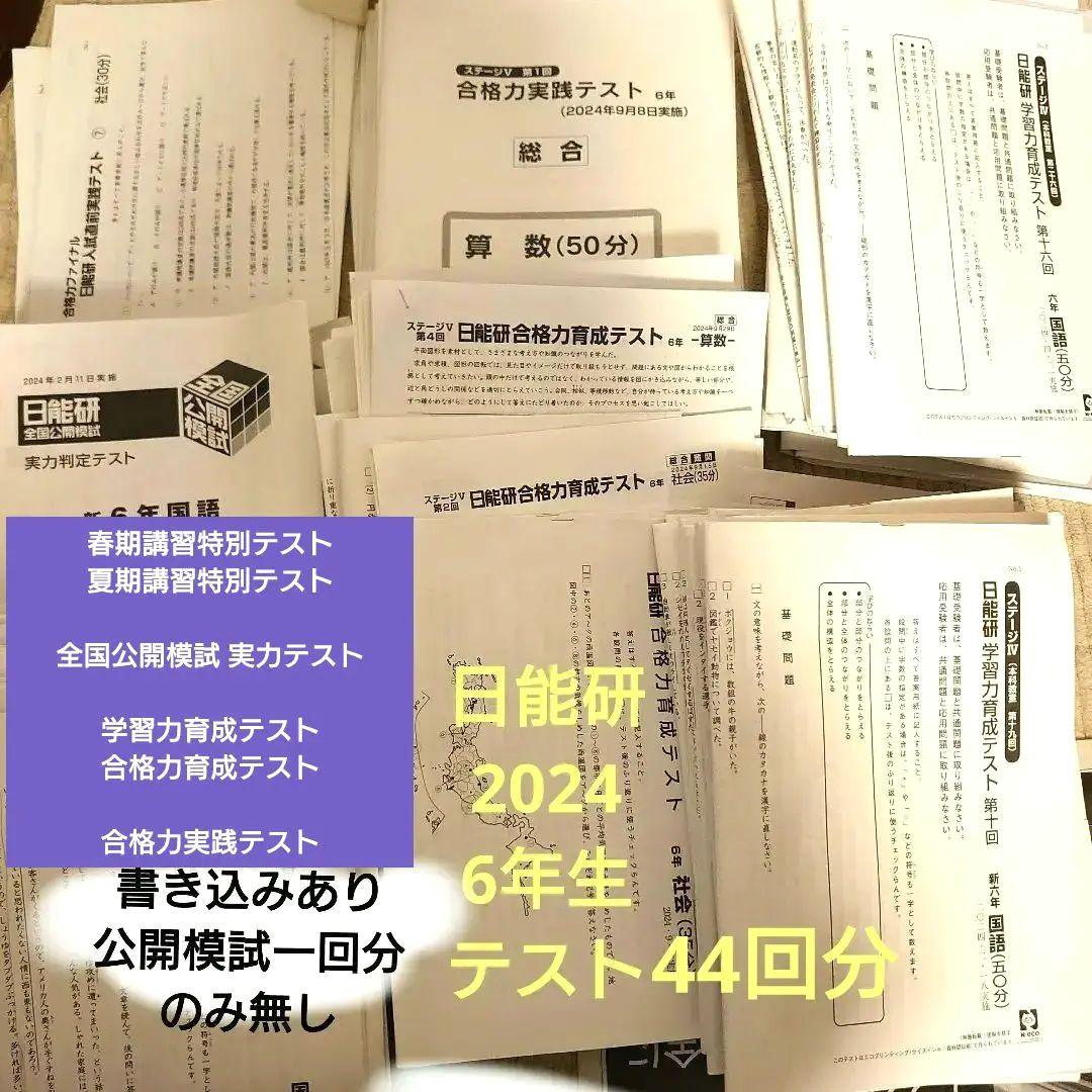 2025 日能研 2024年 6年生 育成 テスト 全国公開模試 実力判定テスト
