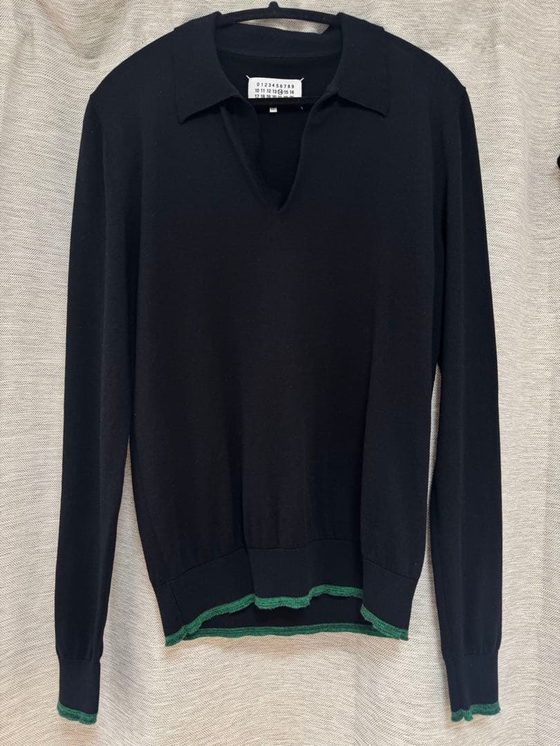 マルジェラ　スキッパーニット　ブラック S