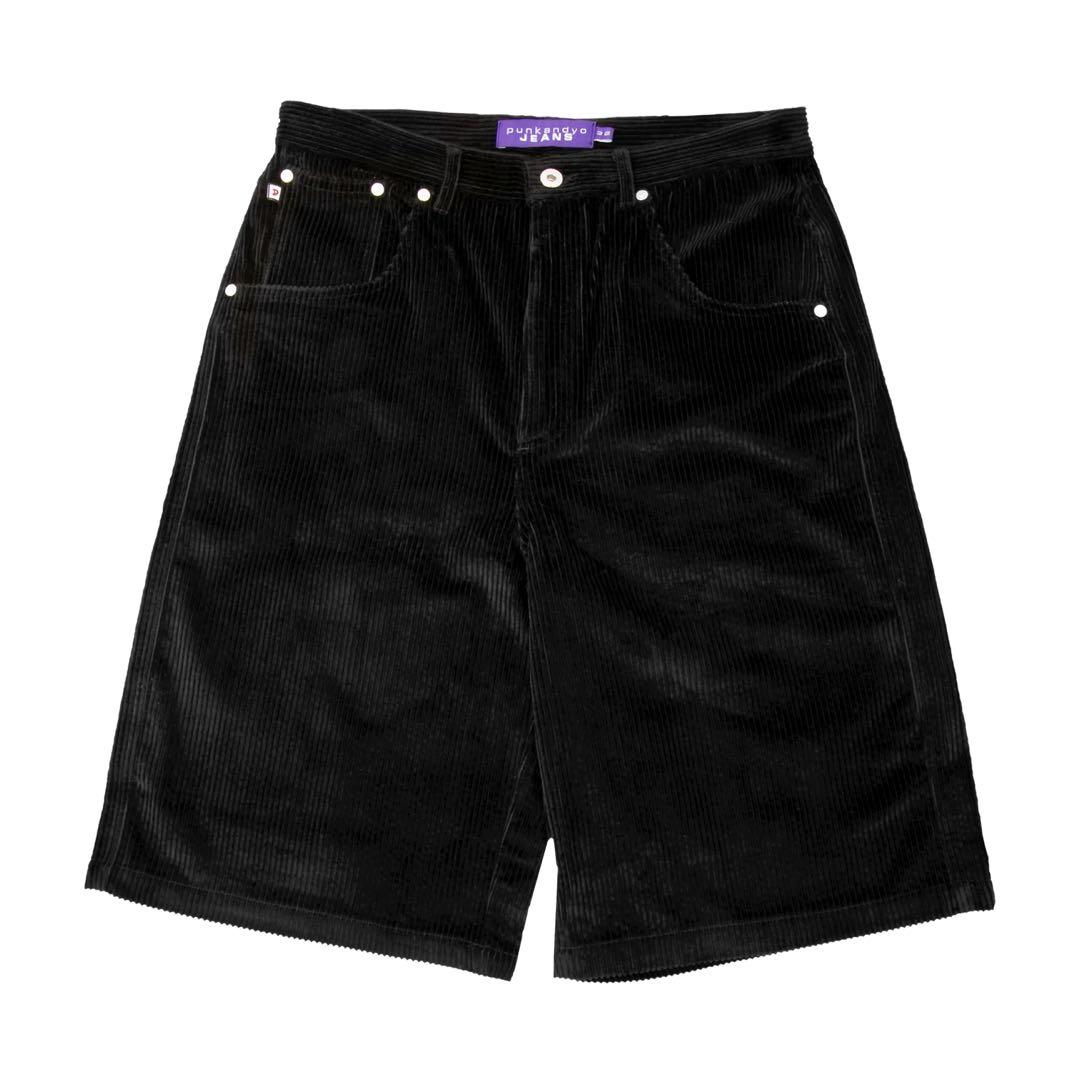 パンツ PUNKANDYO BLACK CORD SHORTS