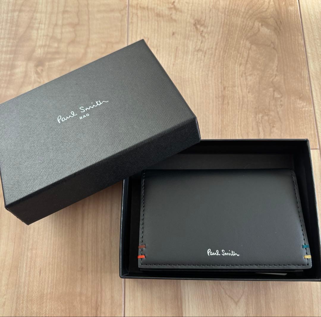 新品Paul Smith ハイライトステッチ 名刺入れ ブラック