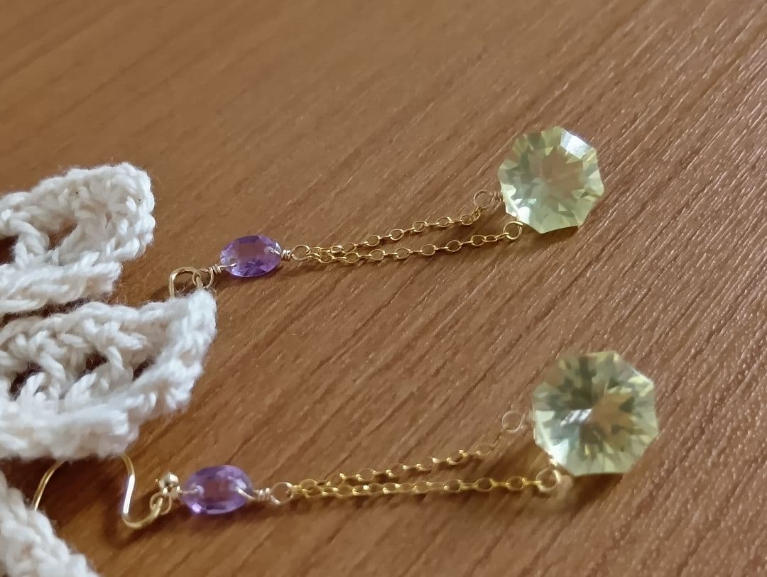 438 14kgf宝石質ビアクォーツ・クリスタル・アメトリンのチャーム他