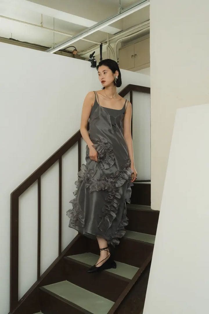 knuthmarf レイヤード チュールワンピース シルバー