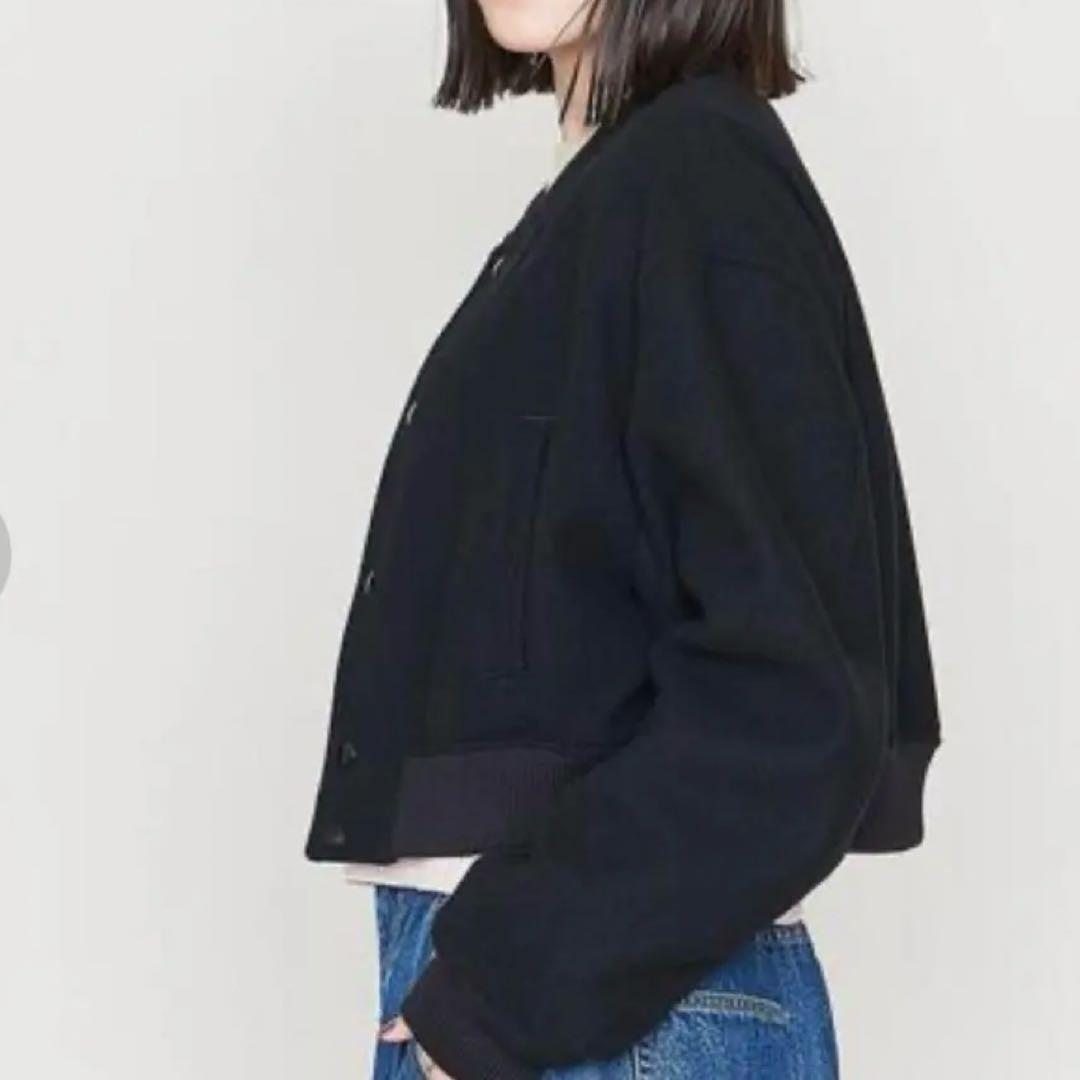 【美品】ASTRAET アストラット　メルトン　リブ ブルゾン ブラック