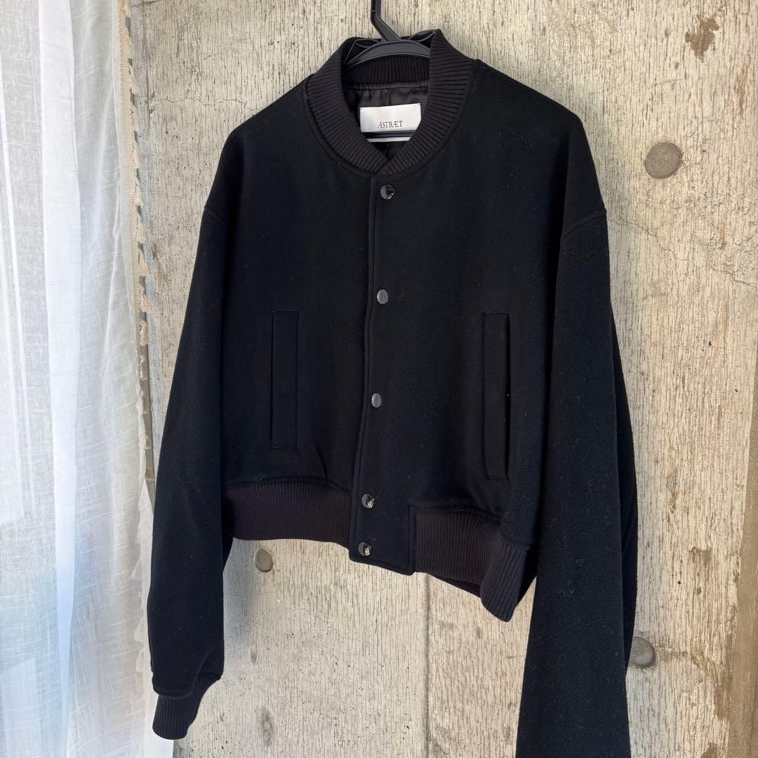 【美品】ASTRAET アストラット　メルトン　リブ ブルゾン ブラック