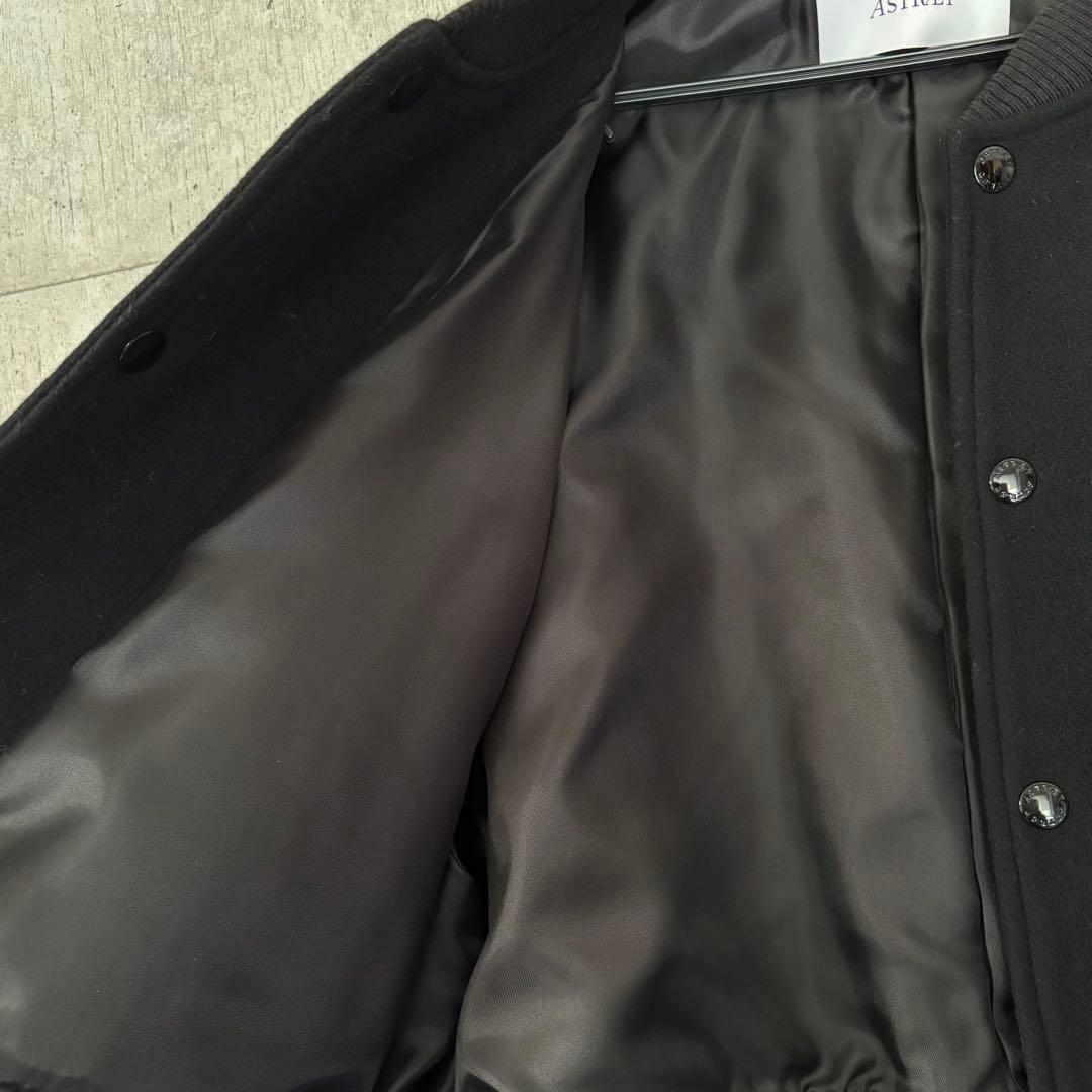 【美品】ASTRAET アストラット　メルトン　リブ ブルゾン ブラック
