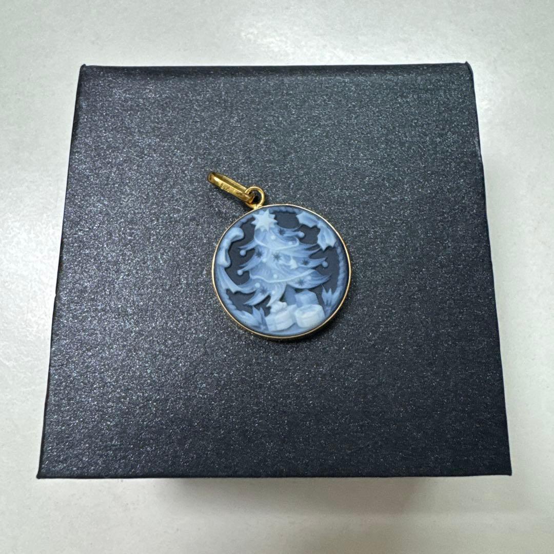 K18YG メノウカメオ ペンダントトップ カメオ 約18×18mm