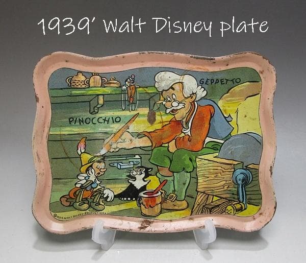 a0127-41 1939年 ウォルトディズニー ピノキオ ブリキ トレー
