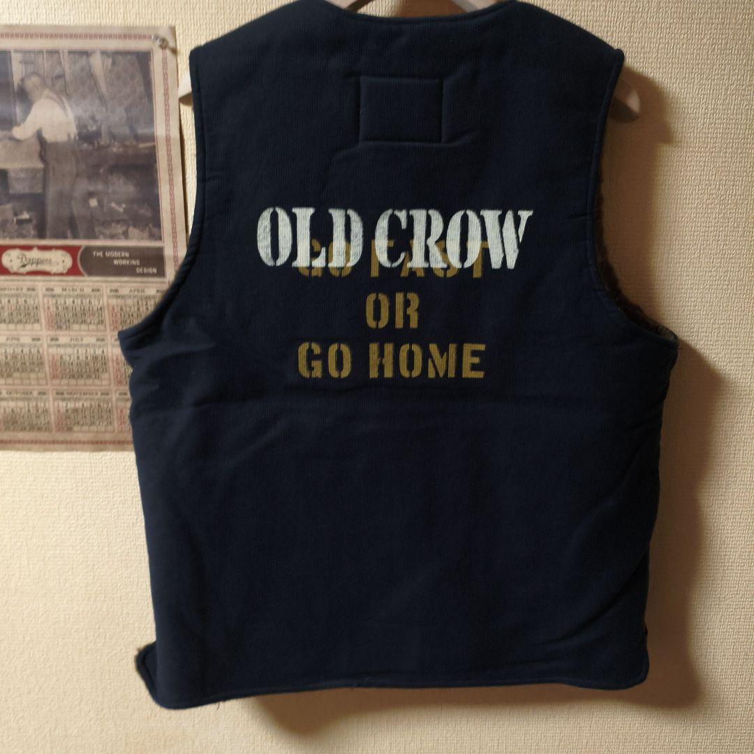グラッドハンド　OLD CROW フリースベスト ネイビー