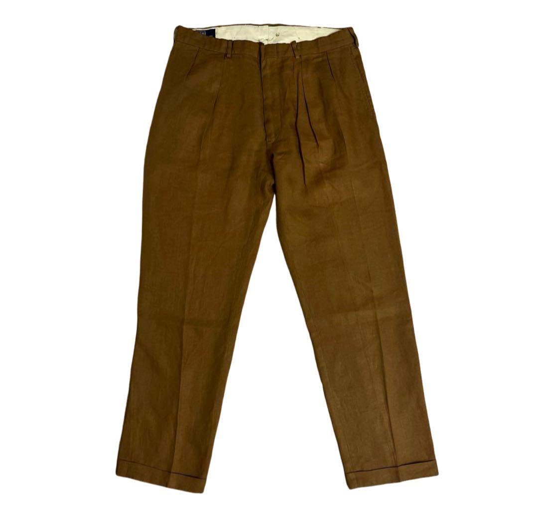 90s RALPH LAUREN ラルフローレン リネンパンツ スラックス