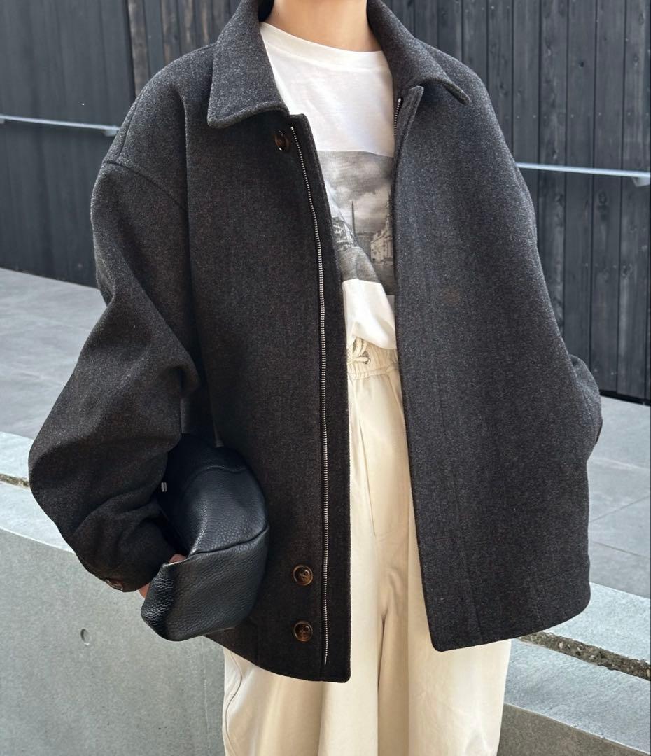 select MOCA ビッグシルエットミドルコート　ダークグレー