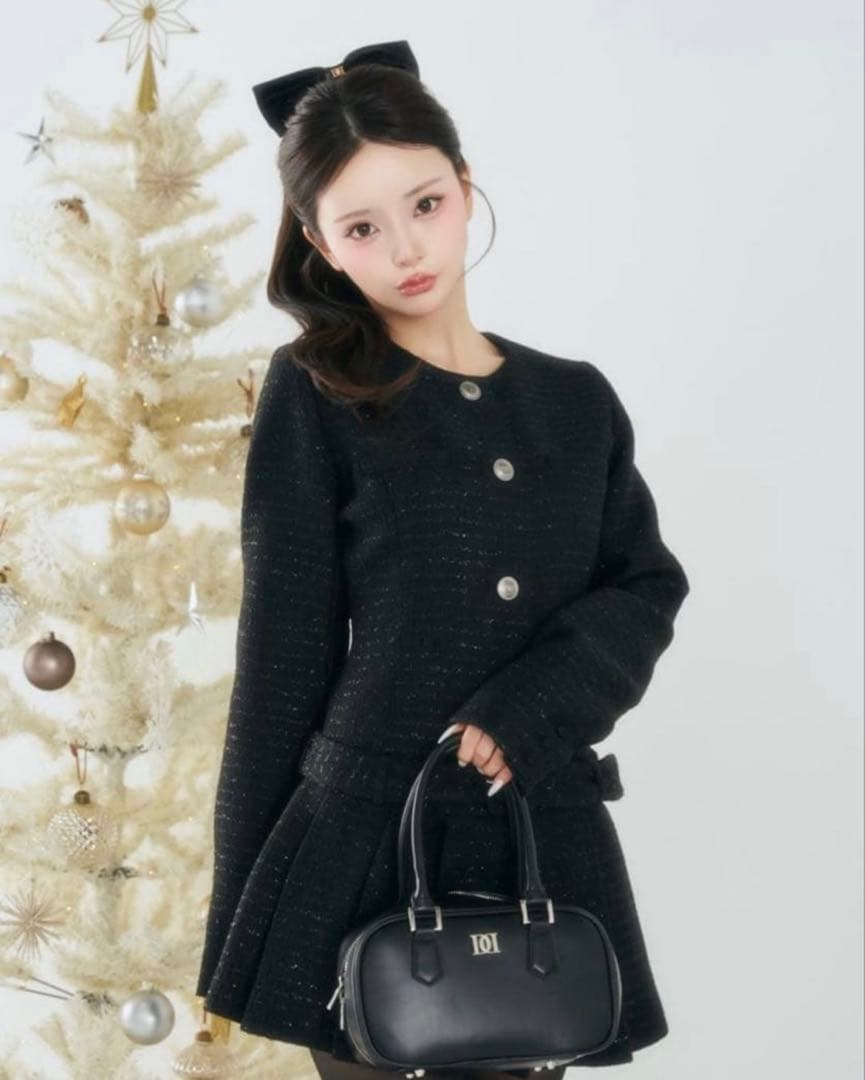 Darich ボックスプリーツツイードミニワンピース FLサイズ